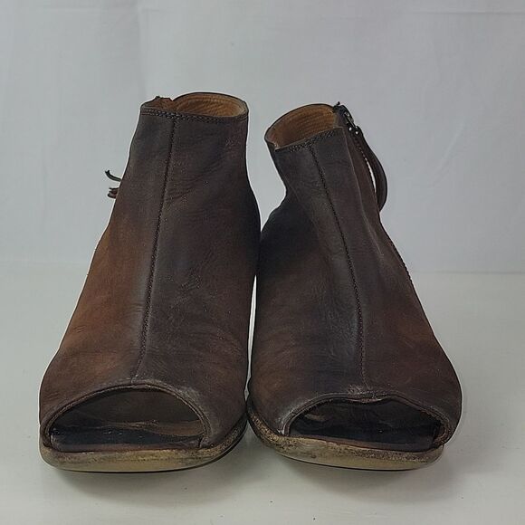 Paul Green Cayanne Peep Toe Ankle Booties Nubuck Leather Block Heel - Picture 9 of 16